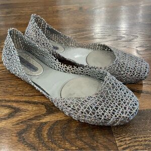 MELISSA x Campana Gray Silver Multicolor Glitter Jelly Flats
